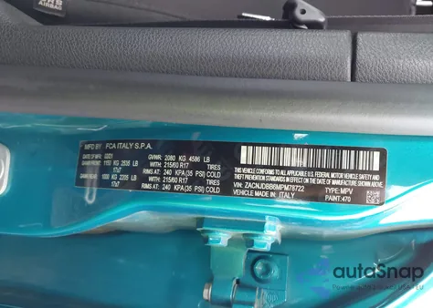 2021 Jeep Renegade Latitude z USA, uszkodzony, nr VIN ZACNJDBB6MPM78722